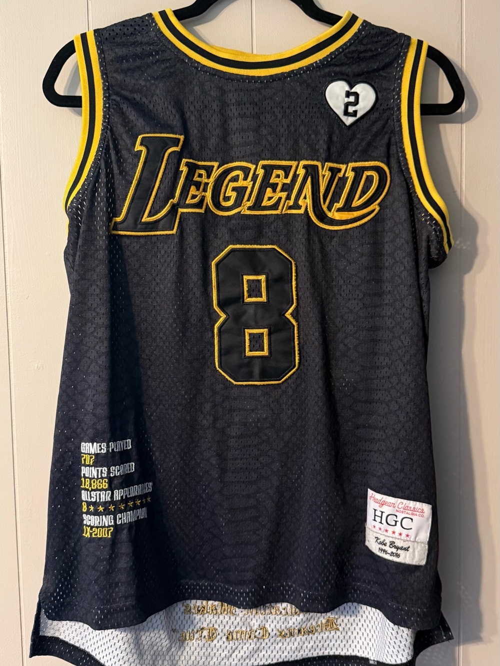 Headgear Classics Kobe Bryant Legend Mamba Embroidered Mesh Jersey Size Small